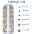 HUETFAT 2400 Pieces Flat Back Gems Round Crystal AB Rhinestones 6 Sizes (1.9-4.5 mm) with Storage Organizer Box Wax Pencil Tweezers for Nail Art C...