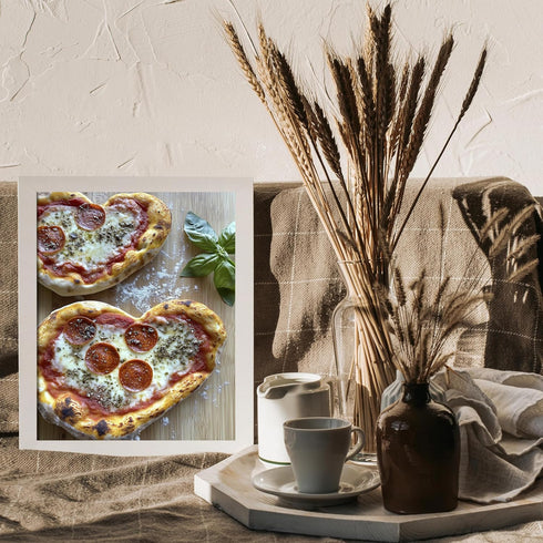 Posterizer 1 pcs-cute romantic heart pizzas-Valentine's themed poster -2-Romantic Art-Holiday Poster Collection-Chic Home and Kitchen Decor - unfr...