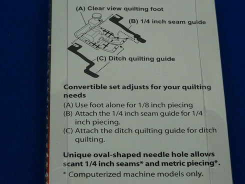 Janome Clear View Quilting Foot and Guide Set...