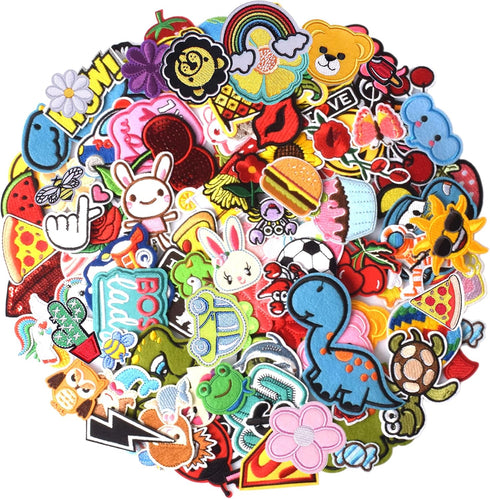 60PCS Random Assorted Styles Embroidered Patches, Sew on/Iron on Patches, Applique for Clothes Dress Pants Hats Jeans, Sewing Flowers Applique DIY...