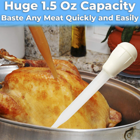 BPA Free, Pro Grade Turkey Baster 6 Pack. Extra Large 11 Inch Bulb Basters with Measuring Lines Perfect for Cooking Juicy, Tender Meat. Best Plast...