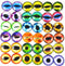 Julie Wang 20 PCS 1.18inches Mixed Style Dragon Eyes Round time gem cover Glass Cabochon Dome Dolls Jewelry Cameo Pendant Finding 30mm...