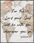 Posterizer 1 pcs-Joshua 1:9 Bible Verse-The God Will Be With You-Religious Posters-Map Art-Gifts for Christians-Decor for Church, Sunday School Cl...
