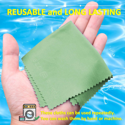 Eco-Fused Microfiber Cleaning Cloths - 12 Pack - Ideal for Cleaning Glasses, Spectacles, Camera Lenses, iPad, Tablets, Smartphones, iPhone, Androi...