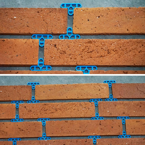 JINYO 3/8 inch 10mm Exterior Brick Wall Spacer 100pcs Outdoor Red leveling system decor multiple Mosaic Masonry Tools for laying...