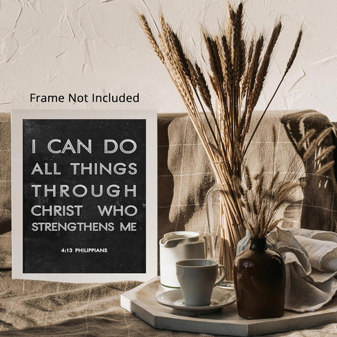 Posterizer 1 pcs-i can do all things through Christ-Bible verse-Religious Posters-Motivational & Inspirational Art-Gifts for Christians-Living Roo...