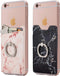 (Two Finger Ring and Cell Phone Stick on Wallet Card Holder Phone Pocket for iPhone, Android and All Smartphones. (Pink & Black)...