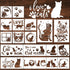 Cat Stencils for Painting, 18 Pack Reusable Plastic Drawing Template for DIY Cat Painting Craft, Cute Cat Stencils for Painting on Wood Wall Canva...