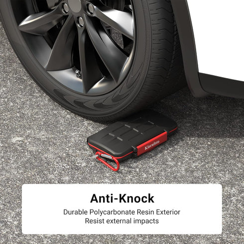 Kiorafoto 12 Slots SD SDHC SDXC Card Holder Case Professional Water-Resistant Anti-Shock Memory Card Storage Protector Wallet with Carabiner...