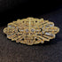 Old European Vintage Gold Tone Oval Shaped Art Nouveau Crystal Brooch Pin Wedding Party Bouquet Accessory...