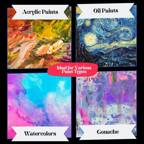 2-Pack Professional Clear Mixing Palette | Lightweight Oval Plexiglass Paint Tray | Ergonomic Non-Stick Surface for Acrylic & Oil Painting | 10x6 ...