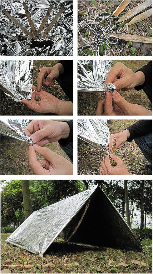 Emergency Foil Thermal Blanket (Pack of 6), Survival Blankets Perfect for Outdoors, Hiking, Survival, Marathons or First Aid...