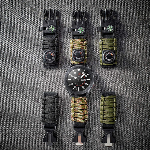 Onewly Compatible with Samsung Galaxy Watch 3 Band 45mm,Multi-Functional Outdoor Survival Umbrella Rope 22mm Watch Strap for Gear S3 Frontier/Clas...