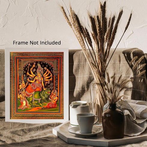 Posterizer 1 pcs-intricate colorful art-Goddess Durga-Hindu mythology 3-Religious Posters Gift For Buddhism Meditation philosophy Fans- unframed w...