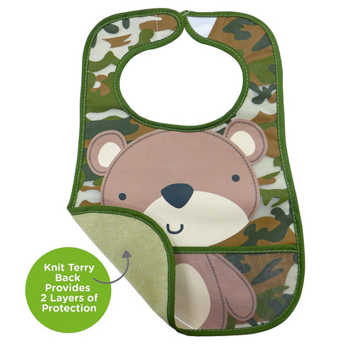 Neat Solutions 2 Pack Water Resistant Toddler Bib Set - Bear & Raccoon, Multi...