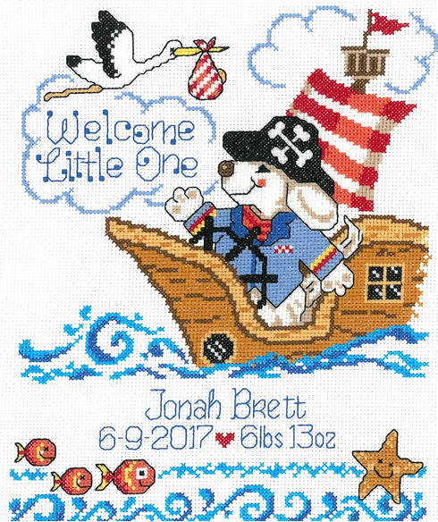 Imaginating Counted Cross Stitch, Pirate Birth Record...