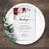 321Done Thank You Placecards for Wedding (Set of 50) Large 4" x 6" Table Place Setting Cards - Made in USA - Watercolor Red Roses Floral on White...
