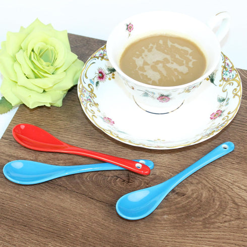 5” Ceramic Spoon Coffee Spoon Stir-stirring Spoon With Ceramic Asian Ceramic Spoons for Coffee Tea Yogurt Sauce Sugar Salt and Desserts Demitasse ...