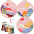 embroidery kit, pink embroidery cloth, pattern of mountains, embroidery starter kit, also includes hoop, needle, thread and instructions (pink)......