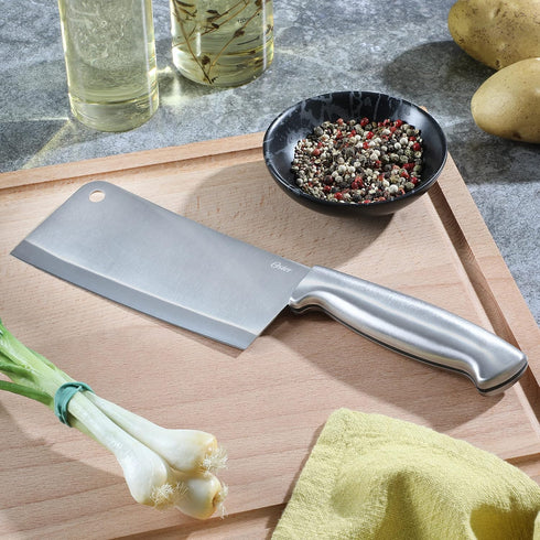 Oster Baldwyn 6" Cleaver Knife Kitchen Cutlery w/Stainless Steel Handle...