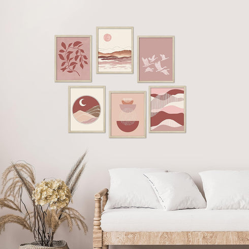 Boho Wall Decor Art Prints 8x10 set of 6 Boho Posters, Modern Prints for Wall Art, Southwestern Desert Bedroom Decor...