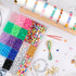 GMMA 1000 PCS Various Pony Beads Kit for Bracelet with Storage Box, Clay Flower Beads for Friendship Bracelets, Crystal Thread, Elastic String, Le...