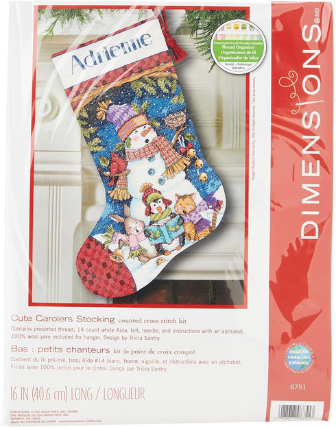 Dimensions Needlecrafts Counted Cross Stitch, Cute Carolers Stocking...