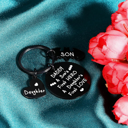Dad Keychain Gifts from Son Daughter to Daddy Fathers Day Christmas Birthday...