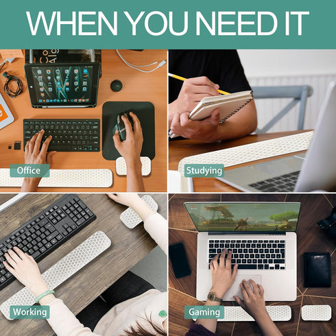 Gel Computer Keyboard Wrist Rest Set, Ergonomic Keyboard and Mouse Pad, 2Pcs Upgrade Cooling Soft Breathable Wrist Support for Computer, Office, S...