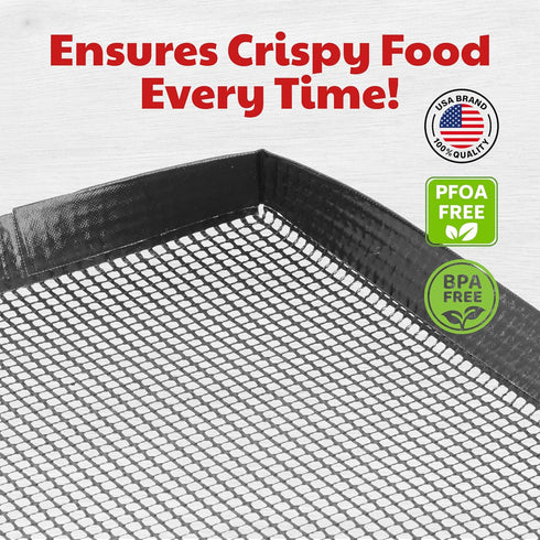 Air Fryer Basket for Oven - Non-Stick Oven Air Fryer Basket - Crisping Sheet for Baking Crisp Pizza, Chips, Fries, & More With Less Oil, Butter or...