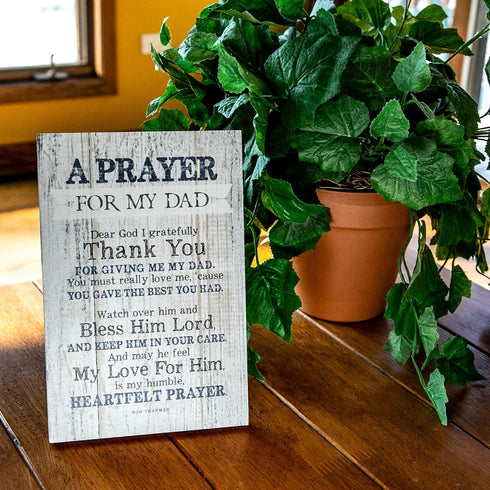 DEXSA Prayer for My Dad Wood Frame Wall Plaque for Father’s Day, Birthday Gift for Dad | Made in USA | Bonus Dad Gift, Father-in-Law Picture Frame...