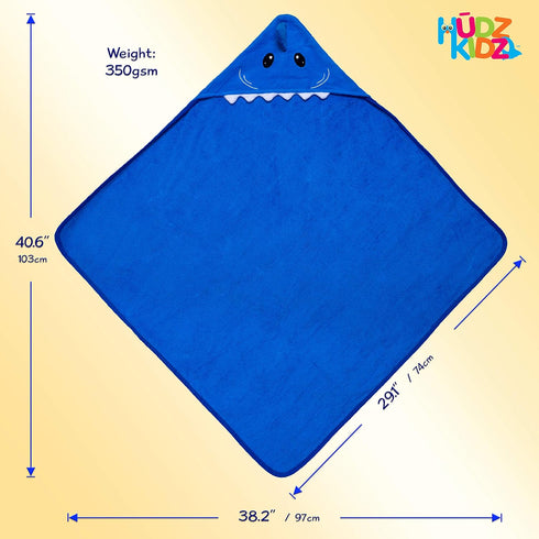 Hooded Baby Shark Towel, Soft 100% Cotton, Perfect for Newborn Through Toddler (Blue)...