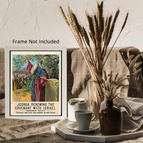 Posterizer 1 pcs-Joshua renewing covenant with Israel poster-Religious Posters-Gifts for Christians -Decor for Church, Sunday School Classroom- un...