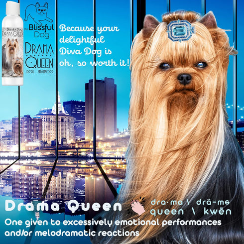 The Blissful Dog Drama Queen Luxury Dog Shampoo - Yorkshire Terrier, Nourishing Pet Supplies, Dog Grooming Supplies for Soft, Silky, Shiny Coat, M...