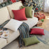 Woaboy Set of 2 Red Outdoor Throw Pillow Covers Decorative Farmhouse Linen Pillowcase Solid Waterproof Cushion Cases for Bedroom Living Room Sofa ...