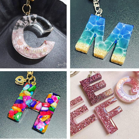 DIY Letters Backwards Silicone Mold Alphabet Number Silicone Molds Large Clear Resin Mold Jewelry Keychain Casting Mold Epoxy Resin Craft Supplies...