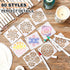 80 Pieces 3 x 3 Inch Mandala Reusable Plastic Art Craft Kits for DIY Painting Art Projects Wood Wall Floor Fabric Furniture Tile Holiday Stencils ...