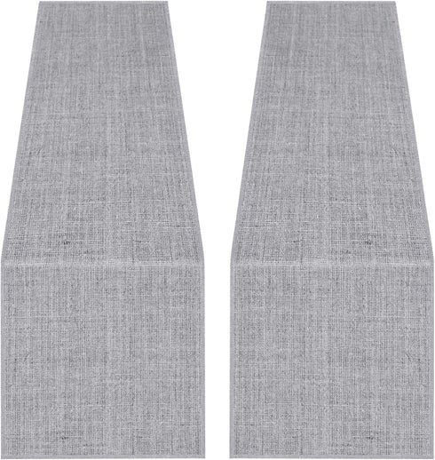 Grey Burlap Table Runners 2 Packs, 14"x72" Fall Jute Rustic Farmhouse Dresser Runners Cover Top for Bedroom, Dining, Coffee Table, Wedding Boho Ta...