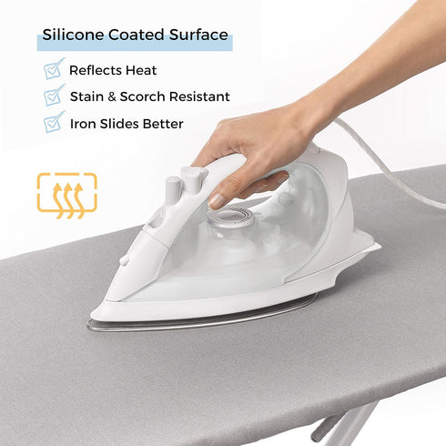 Ironing Board Cover and Pad Standard Size Silicone Coated 4 Layers 15x54 inch Extra Heavy Duty Thick Padding, Heat Reflective, Non Stick Scorch an...