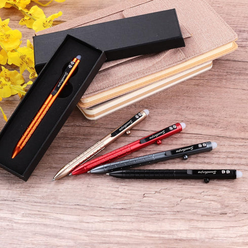 SMOOTHERPRO Erasable Bolt Action Pen Compatible with Pilot FriXion Refill Stainless Steel Pocket Clip Refillable Retractable Pen for Office School...