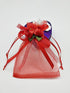 50pcs Sheer Organza Favor Bags for Wedding 3.8x4.8'' Gift Bags Samples Display Drawstring Rose Pouches (hot red)...