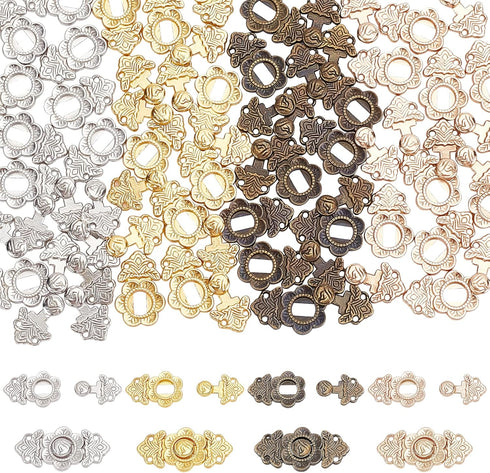 FINGERINSPIRE 40 Pcs Doll Sew-on Snap Buttons, 4 Colors Mini Alloy Belt Buckle Buttons Tiny Metal Snaps Fasteners Durable Press Studs Buttons for ...