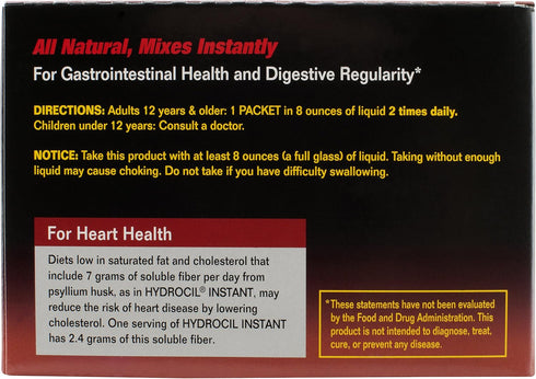 Dietary Fiber Supplement, Psyllium Husk Powder, 30 Single-Dose Packets...