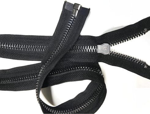 Leekayer #10 24 Inch Metal Zipper Black Nickel 60cm Separating Zipper for Sewing Crafts Jacket Coat Bags Dress Vest Luggage DIY Handmade Replaceme...