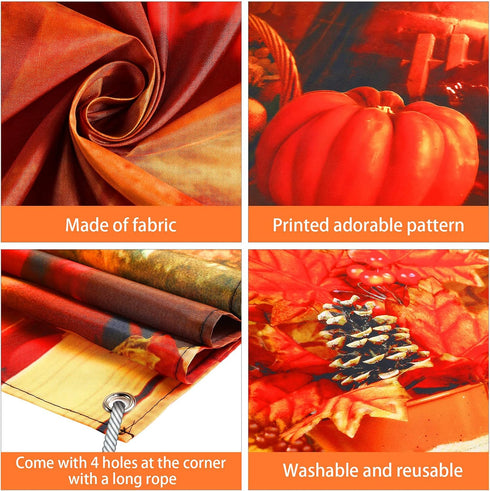 Fall Thanksgiving Decoration Thanksgiving Fireplace Backdrop Autumn Harvest Pumpkin Background Thanksgiving Day Maple Leaf Sunflower Banner For Th...