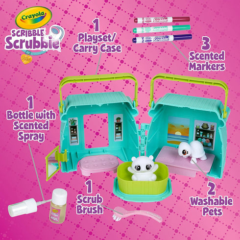 Crayola Scribble Scrubbie Pets Scented Spa, Animal Toy Playset, includes Washable & Scented Markers, Gifts for Girls & Boys, Ages 3+...