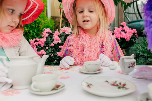 Girls Tea Party Stretch Polyester Long Dress Gloves Set of 4 White Childrens Butterfly Twinkles...