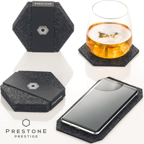 Coasters for Drinks Set of 9, Absorbent Felt Coasters with Holder and Unique Phone Coaster, Perfect Housewarming Gift...