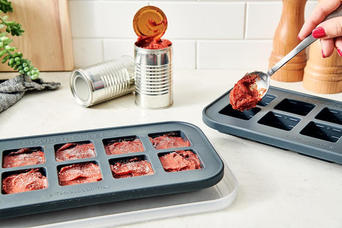 Souper Cubes 2 Tbsp Silicone Freezer Tray With Lid - Easy Meal Prep Container and Kitchen Storage Solution - Silicone Mold for Soup and Food Stora...