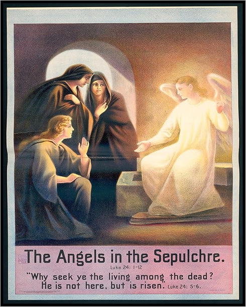 Posterizer 1 pcs-The angels in the sepulchre poster-Religious Posters-Gifts for Christians -Decor for Church, Sunday School Classroom- unframed wa...